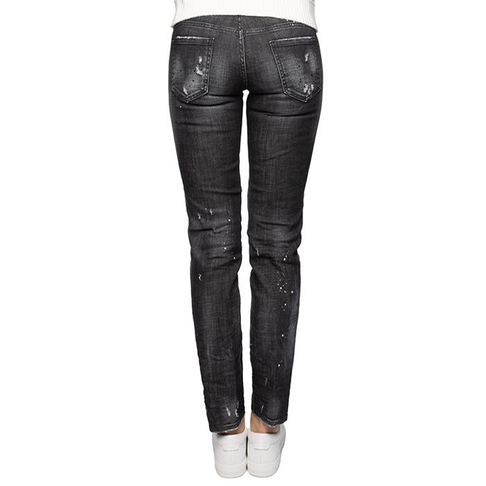 Dsquared2 Women’s Jennifer Black Wash Cropped Denim Jeans
