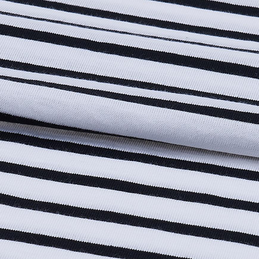 Saint James Striped Cotton Minquiers Modern T-Shirt White/Black Unisex
