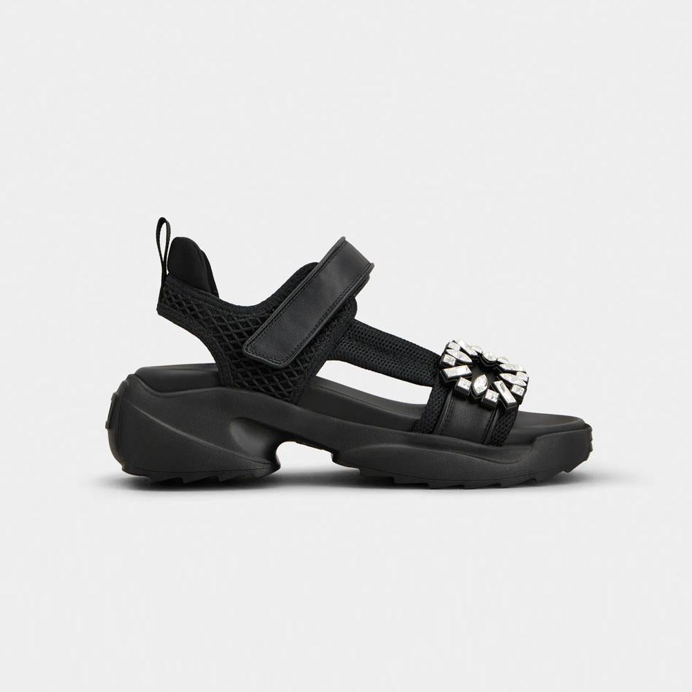 Roger Vivier Black Viv’ Run Sandals RVW 80044270 V4CB999