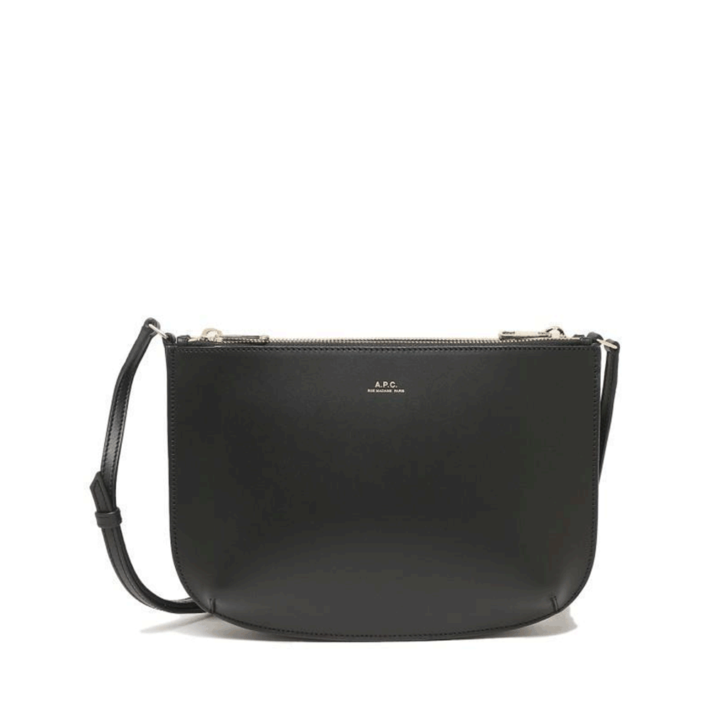 A.P.C. Sarah Leather Crossbody Shoulder Bag Black