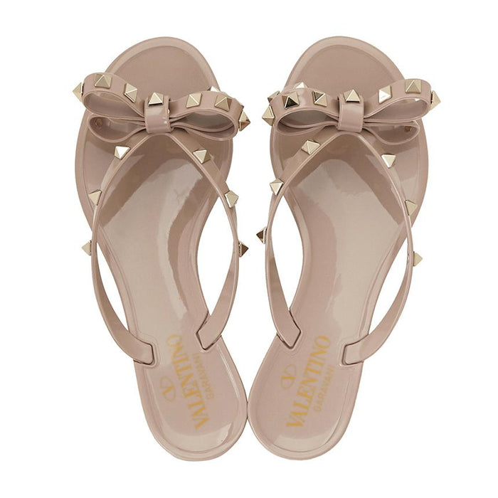 VALENTINO Rockstud Women's Jelly Thong Sandals Pink