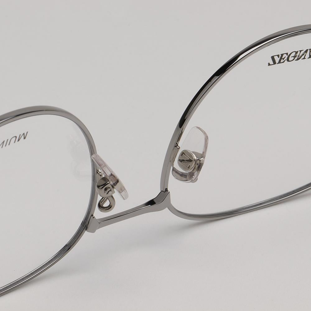 Zegna Titanium Round Silver Eyeglass Frames Unisex EZ5252H 014