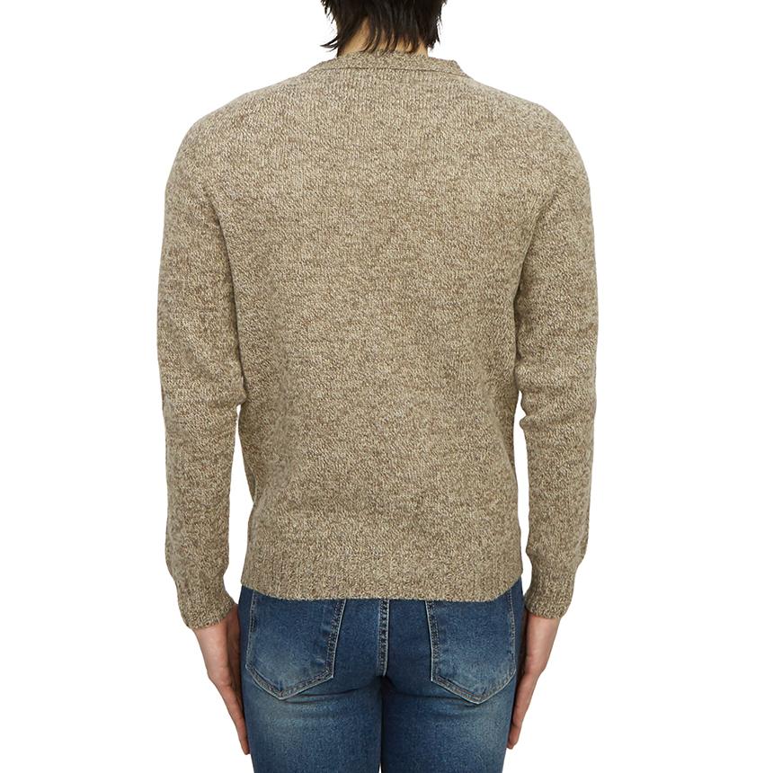 Harley OF SCOTLAND Mushroom Wool Knit Cardigan Men