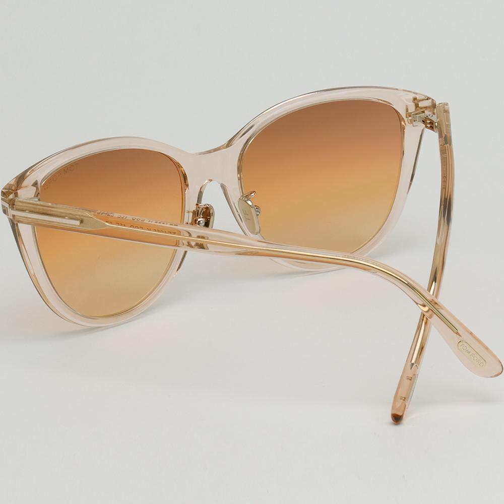 TOM FORD Clear Peach Transparent Frame Asian Fit Orange Tint Oversiz TF1055K 45F