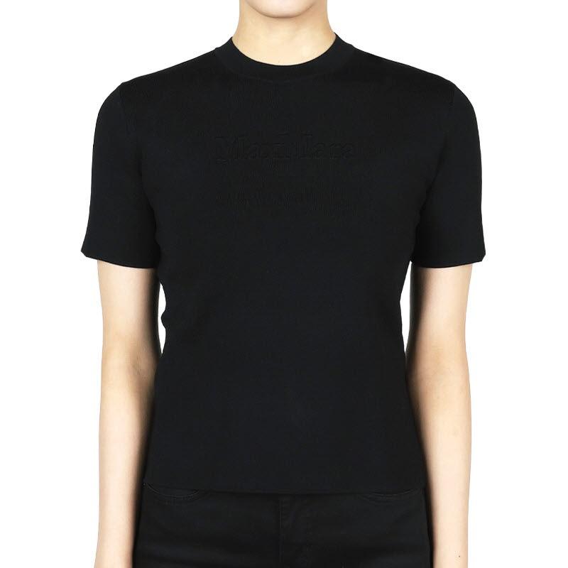 Max Mara Viscose-Blend Knit Short Sleeve T-Shirt Black 2511361078600 006