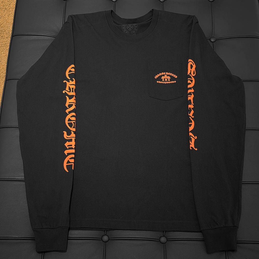 Chrome Hearts Cemetery Black Orange Long Sleeve T-Shirt