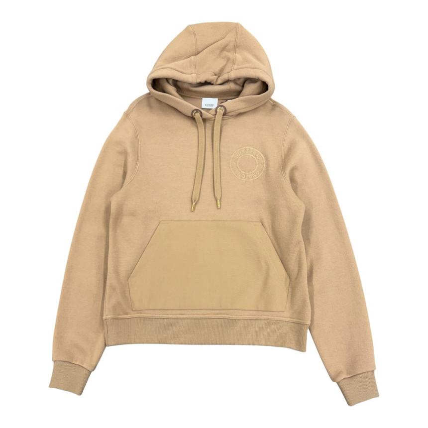 BURBERRY Women’s Oversized Graphic Logo Hoodie Camel