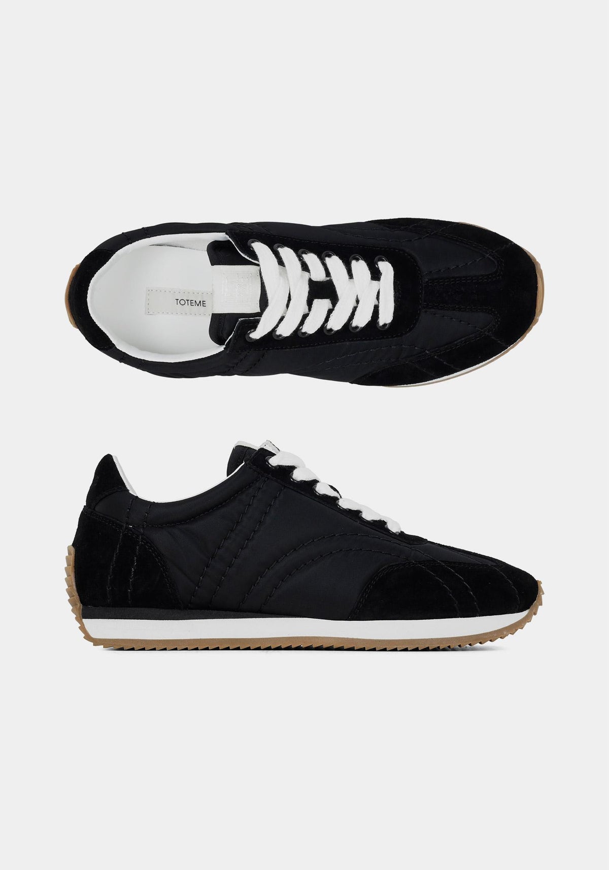 Toteme Black Sport Sneakers Low-Top Women’s Shoes WAS1544 FB0137 001
