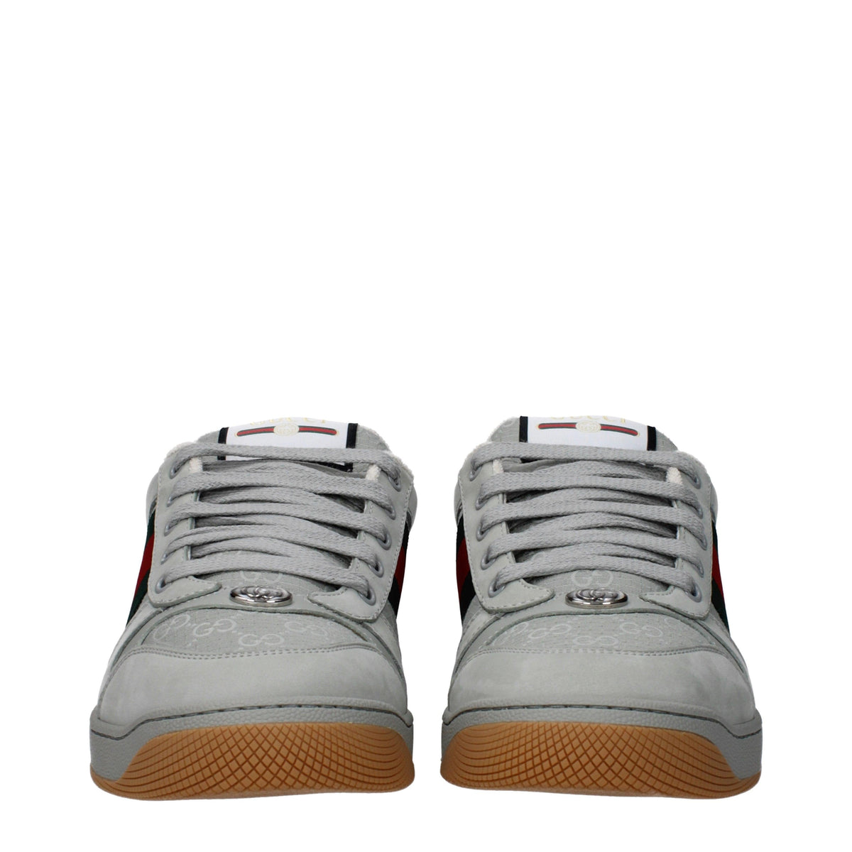 GUCCI White Leather Low-Top Sneakers