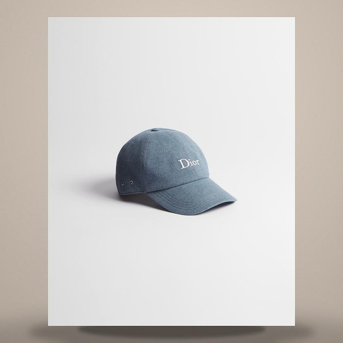 DIOR Women's Blue Stonewashed Cotton Flannel Baseball Cap 683C907B6520 C580