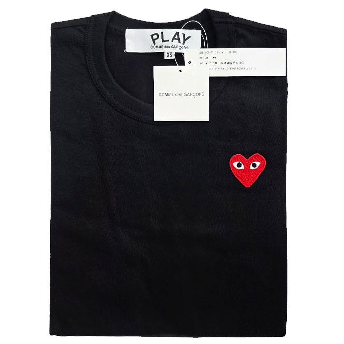 Comme des Garcons Unisex Red Heart Logo T-Shirt Black
