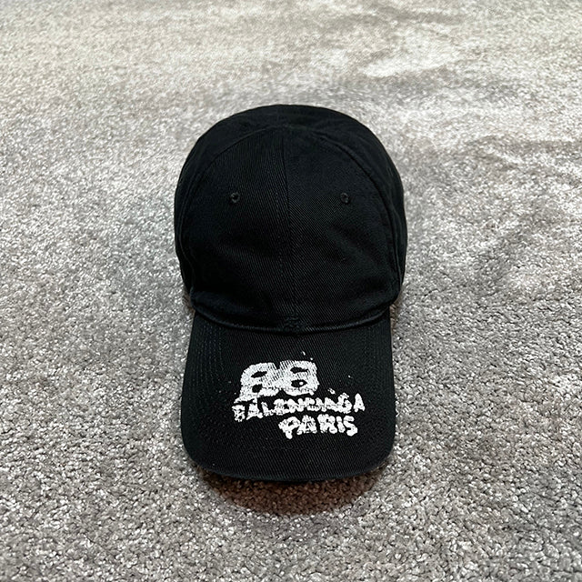 BALENCIAGA BB Icon Logo Baseball Cap Black Unisex Cotton