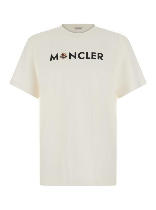 Moncler White Cotton Short Sleeve T-Shirt for Men