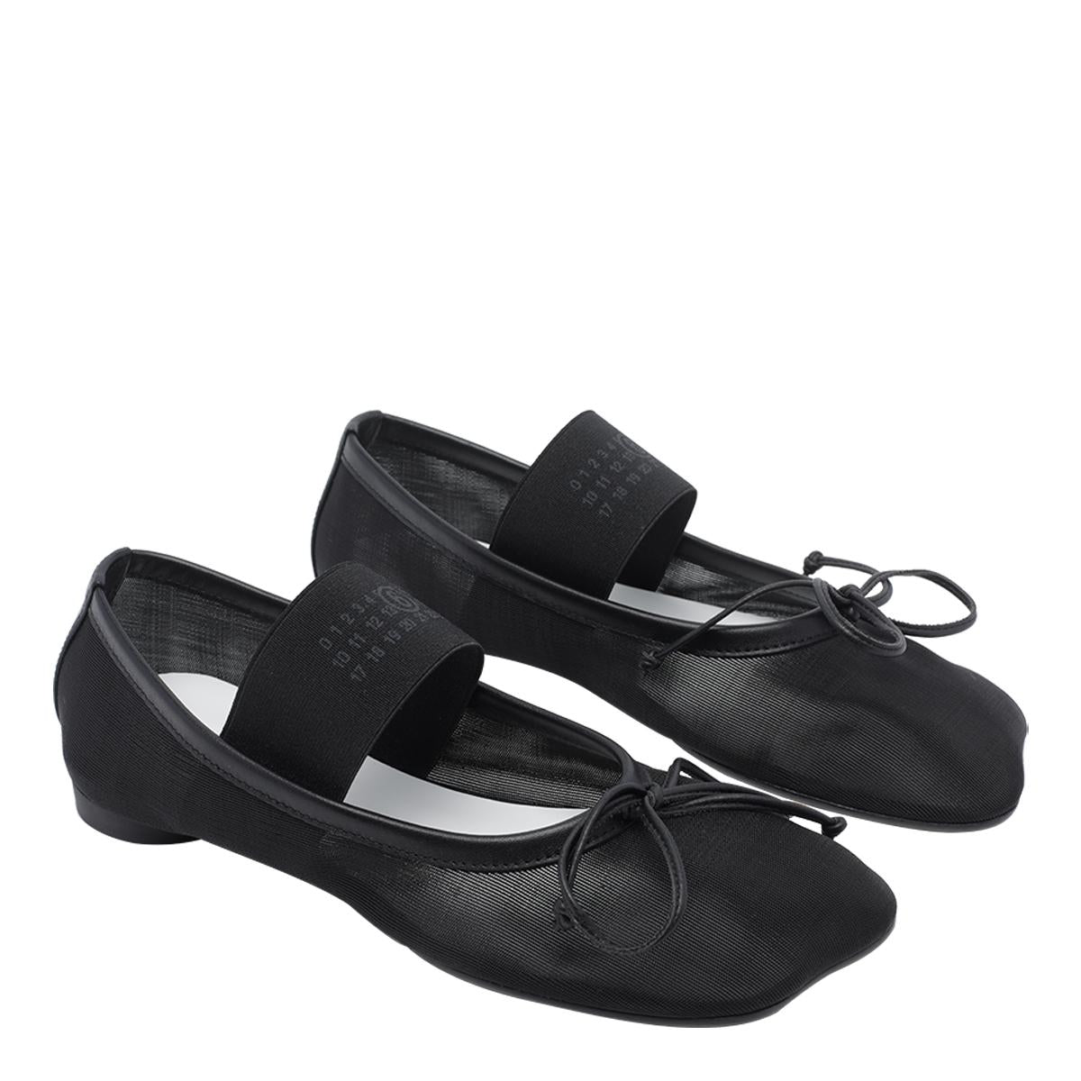 Maison Margiela Black Leather Ballet Flats