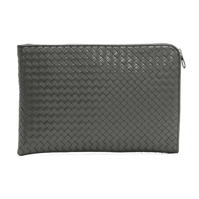Bottega Veneta Intrecciato Medium Leather Clutch Brown
