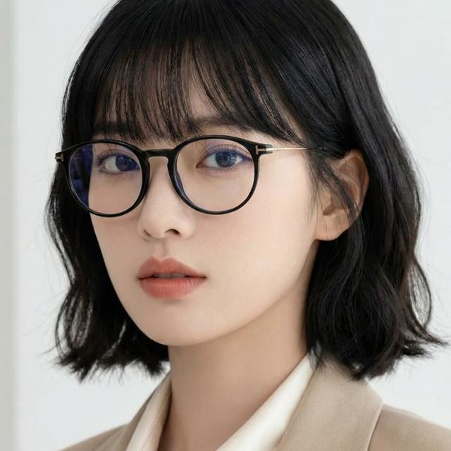 TOM FORD Blue Light Blocking Round Acetate Eyeglasses Unisex TF5759B 001