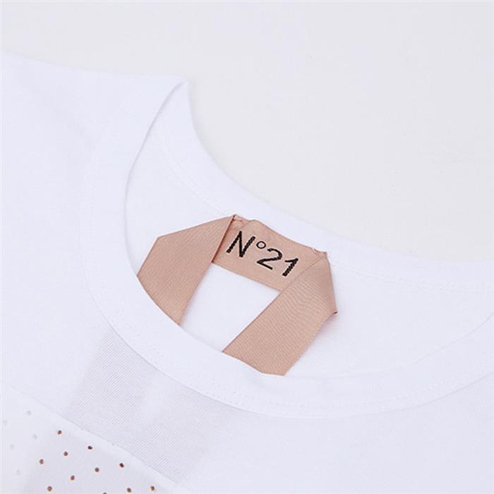N˚21 Logo Dot T-Shirt White Cotton Women’s Top