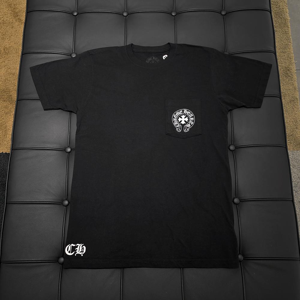 Chrome Hearts Black White Matty Boy Back Logo Lettering Print T-Shirt