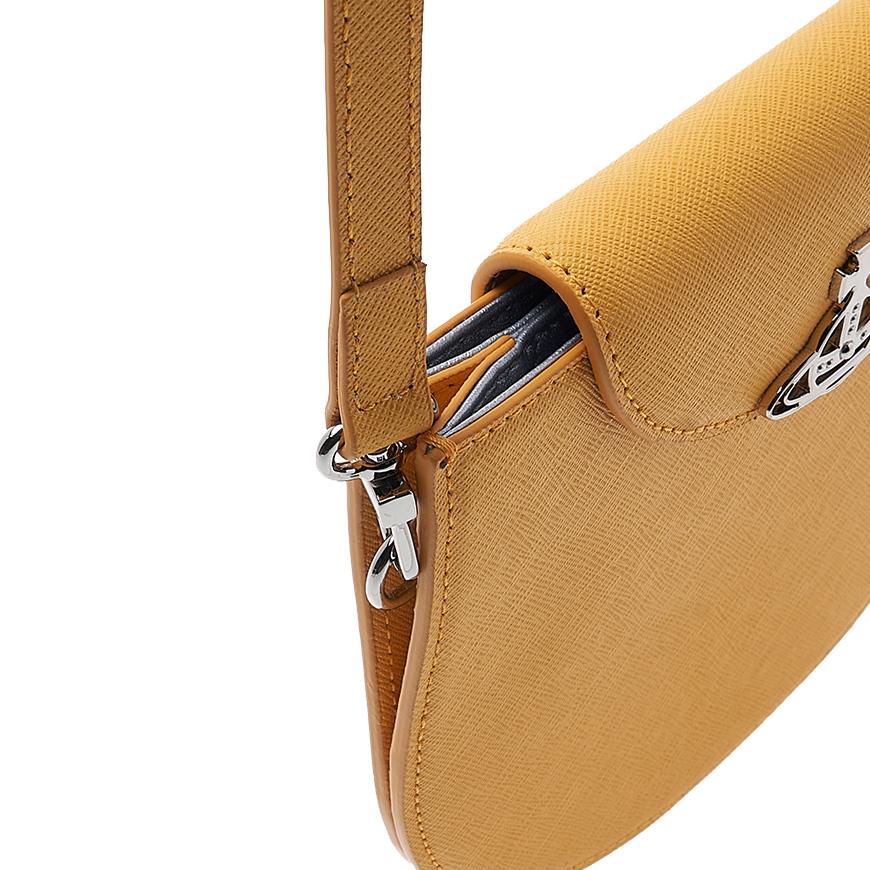 Vivienne Westwood Saffiano Half Moon Saddle Crossbody Bag Navy