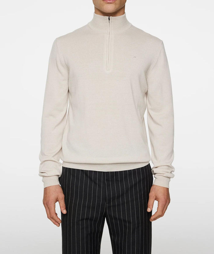 J LINDEBERG Men’s Merino Quarter-Zip Knit Sweater Beige