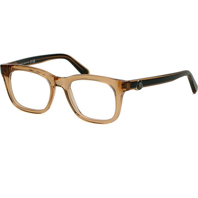 Moncler Transparent Brown Square Acetate Eyeglass Frames Unisex ML5182 045