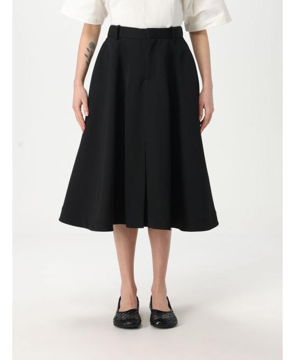 Bottega Veneta Gran de Poudre Wool Midi Skirt 81233 4V4C20 1000