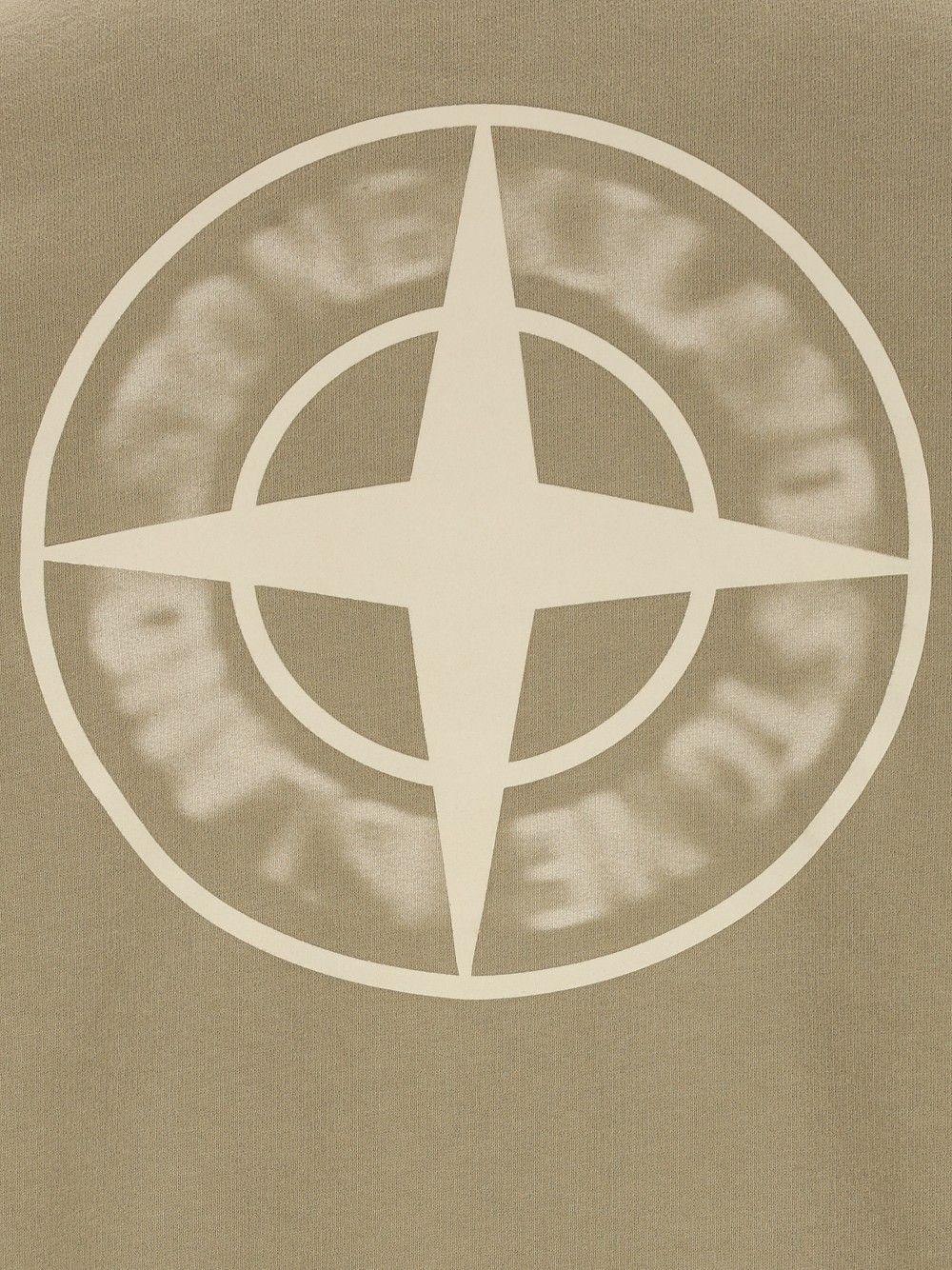 STONE ISLAND Green Cotton Logo Sweatshirt