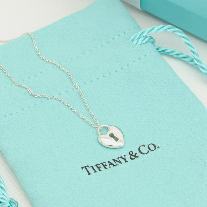 Tiffany & Co 925 Heart Mini Padlock Silver Necklace 92 5