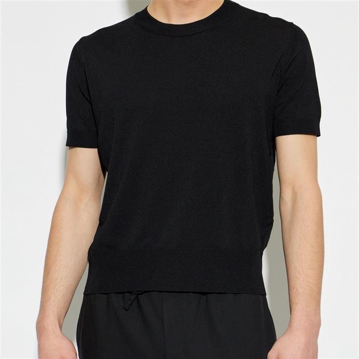 AMI Short Sleeve Crewneck Sweater Men’s Black Knit