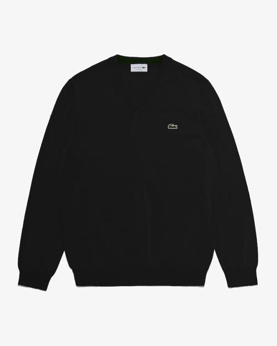 Lacoste Black Crew Neck Knit Sweater for Men AH1951 031