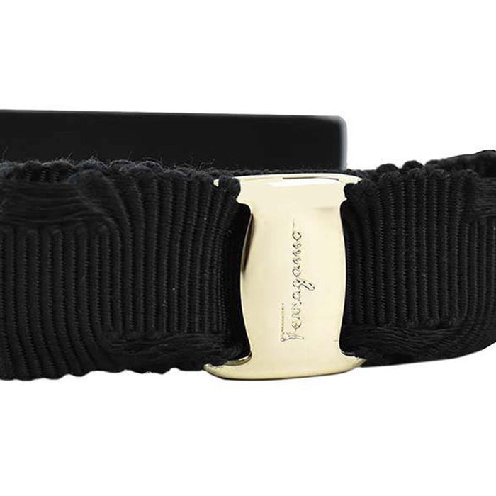 Ferragamo Gold Vara Ribbon Headband Black 34 6971 0660977