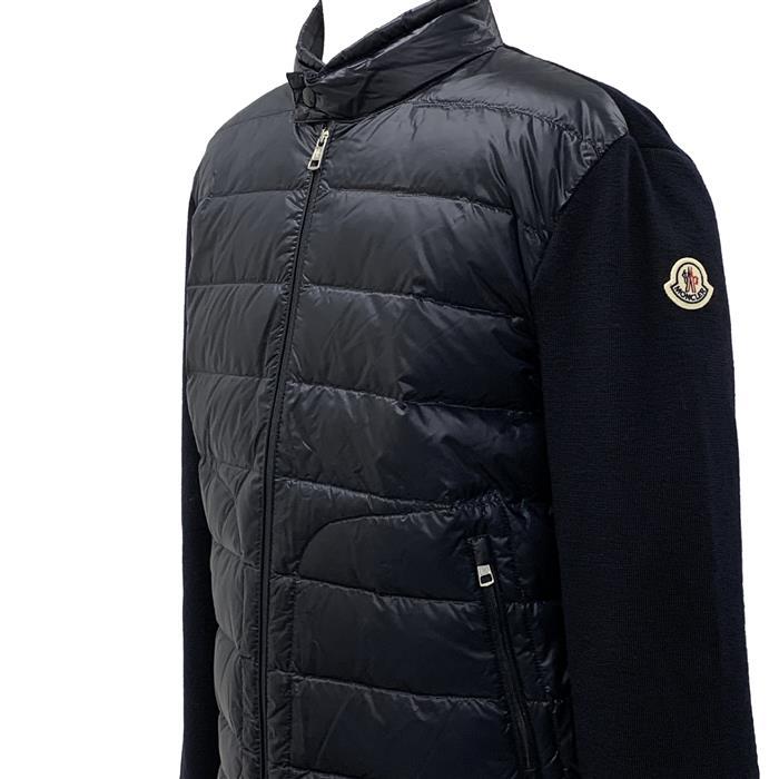 Moncler Tricot Logo Down Padded Wool Zip-Up Cardigan Jacket 9B00016 M1131