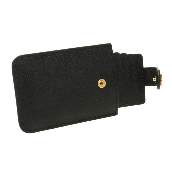 VALENTINO VLogo Leather Card Holder Black Card Wallet