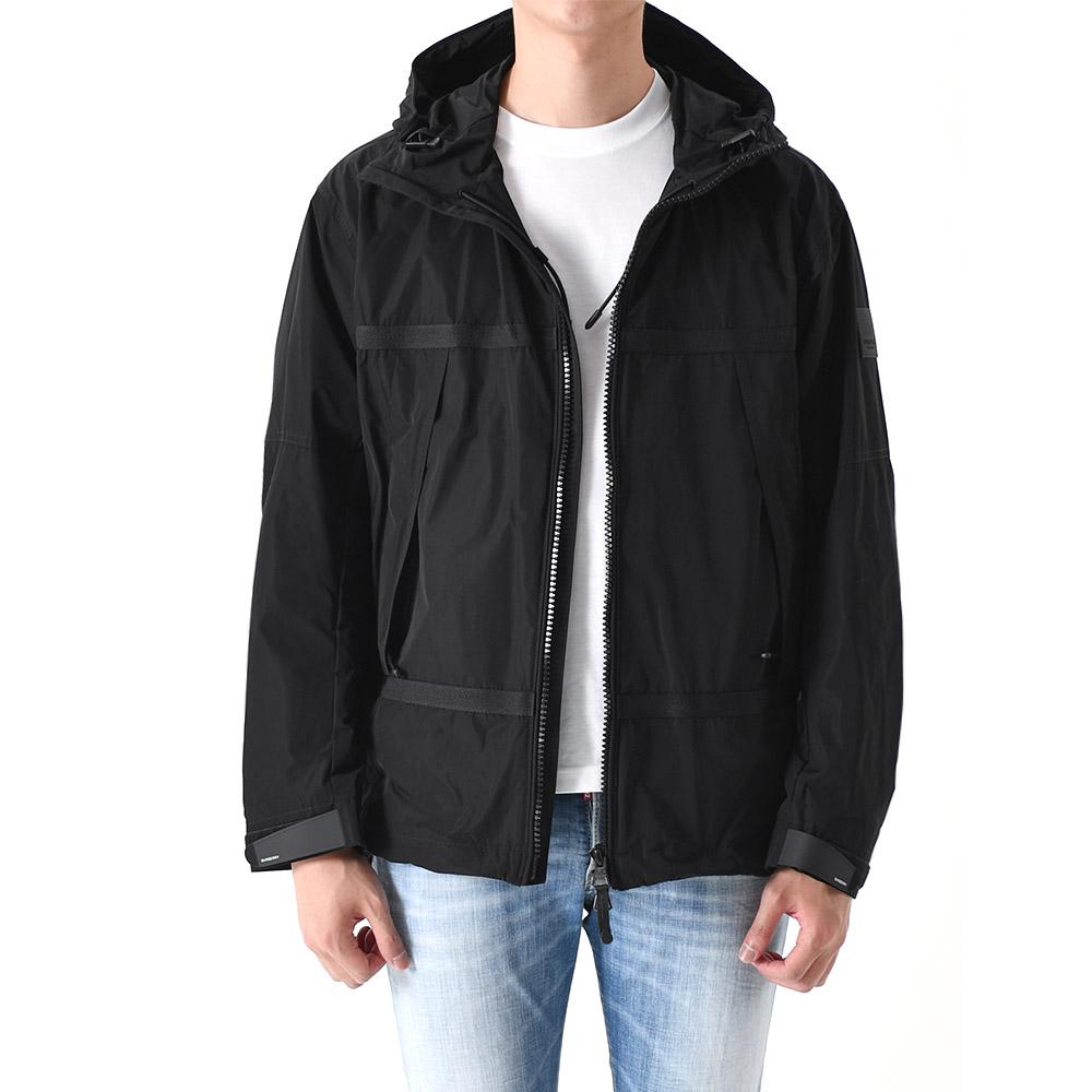 BURBERRY Harding Appliqué Lightweight Hooded Zip Jacket Black