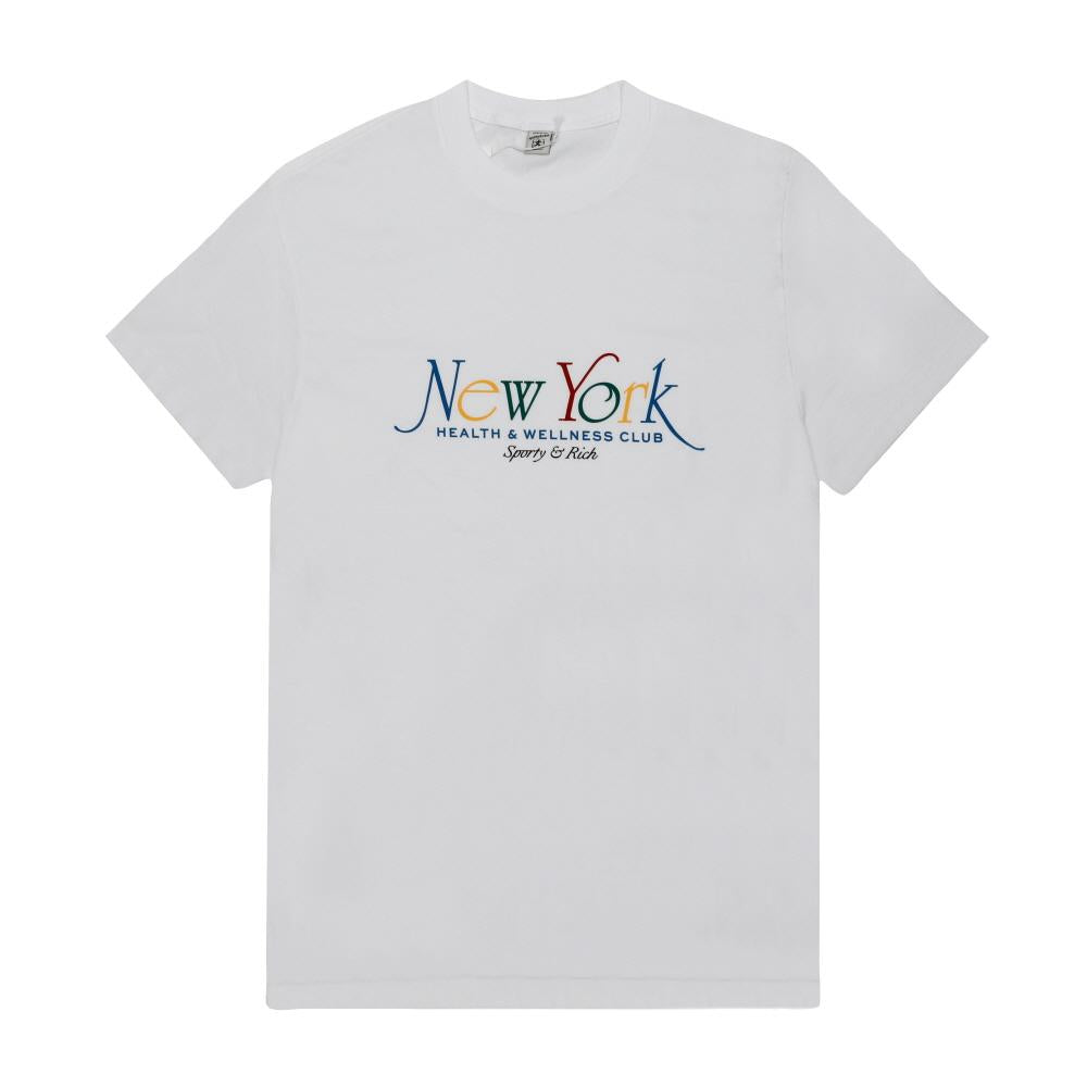 SPORTY&RICH White Ruby Alpine Paris Blue Unisex Short Sleeve T- TO043622034 WH57