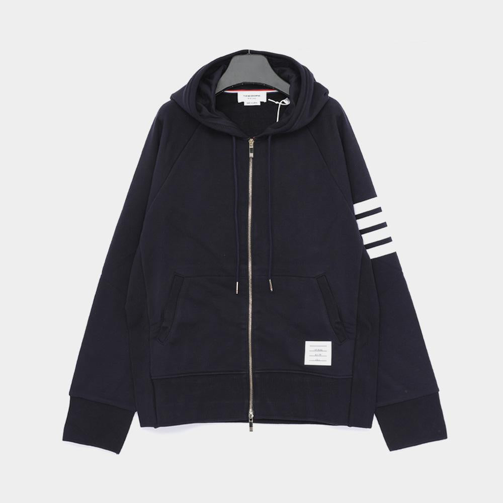 THOM BROWNE Four-Bar Big Size Zip Hoodie Jacket Navy Men's