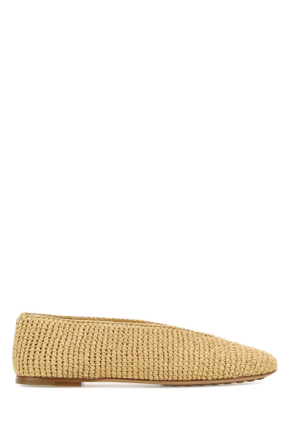 Bottega Veneta Leather Flat Shoes Beige Women’s Flats