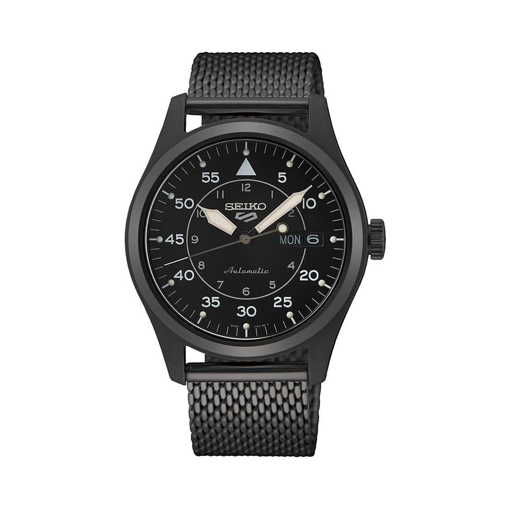 Seiko 5 Sports Stainless Mesh Black Dial Men’s Watch SRPH25K1
