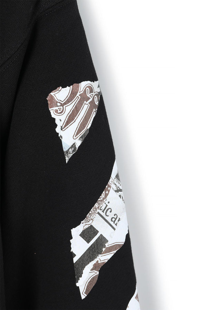 OFF WHITE Newspaper Arrow Skate Hoodie Black Men's
