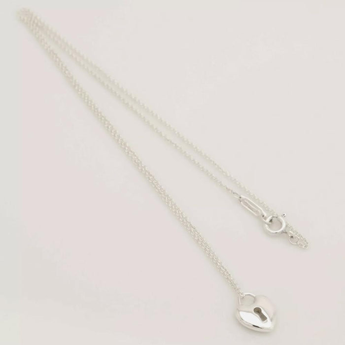 Tiffany & Co 925 Heart Mini Padlock Silver Necklace 92 5