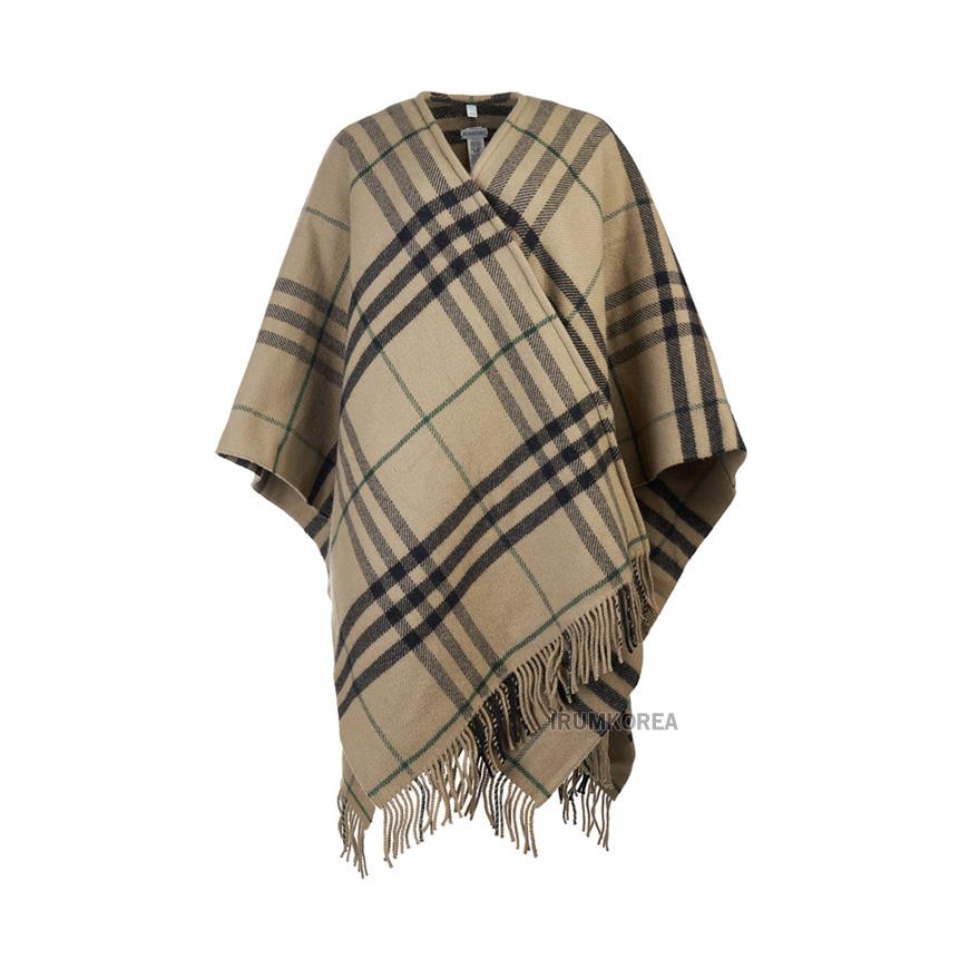 BURBERRY Women Check Fringe Cape Poncho 8090880 ST GC CATEY CAPE C1167