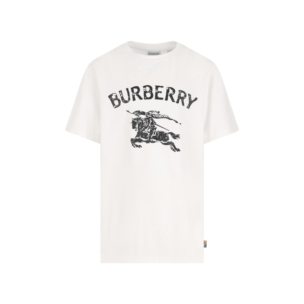 BURBERRY EKD Logo Distressed Short Sleeve T-Shirt White 8117319