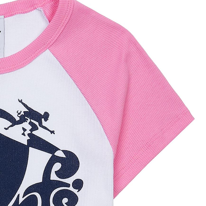 Wild Donkey Surf Up Graphic T-Shirt White Pink