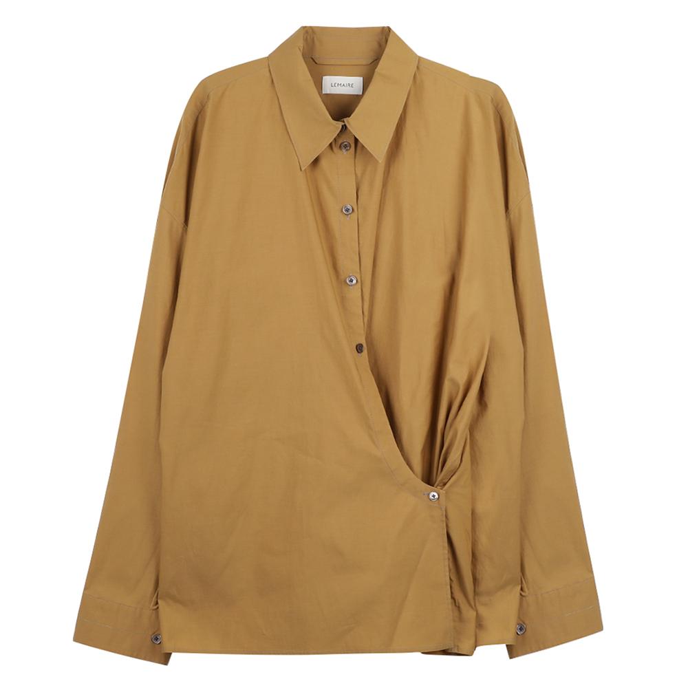 Lemaire Straight Collar Twisted Shirt Yellow Cotton SH1141 LF1500 YE539