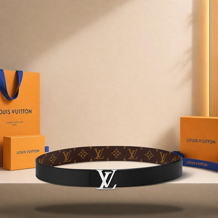 Louis Vuitton Monogram Black Reversible LV Initiales 35mm Belt M4485