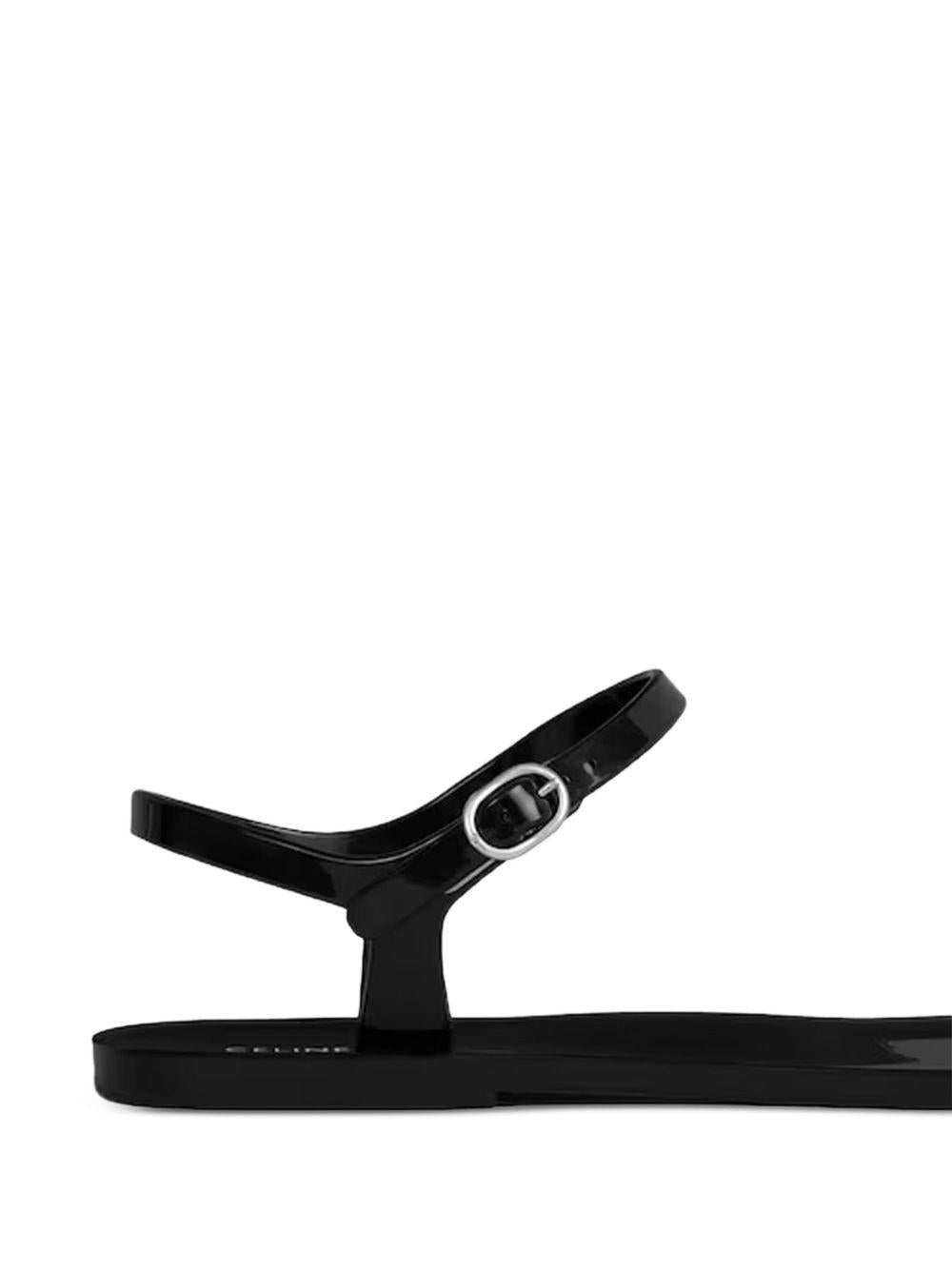 CELINE Black Leather Sandals