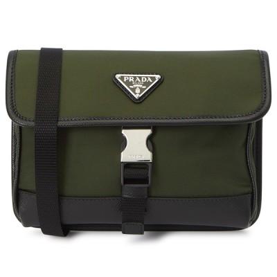 PRADA Khaki Re-Nylon Saffiano Leather Smartphone Crossbody Bag