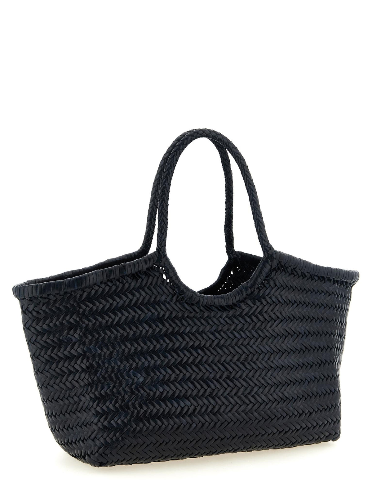 Dragon Diffusion Woven Leather Shoulder Bag Marine Blue