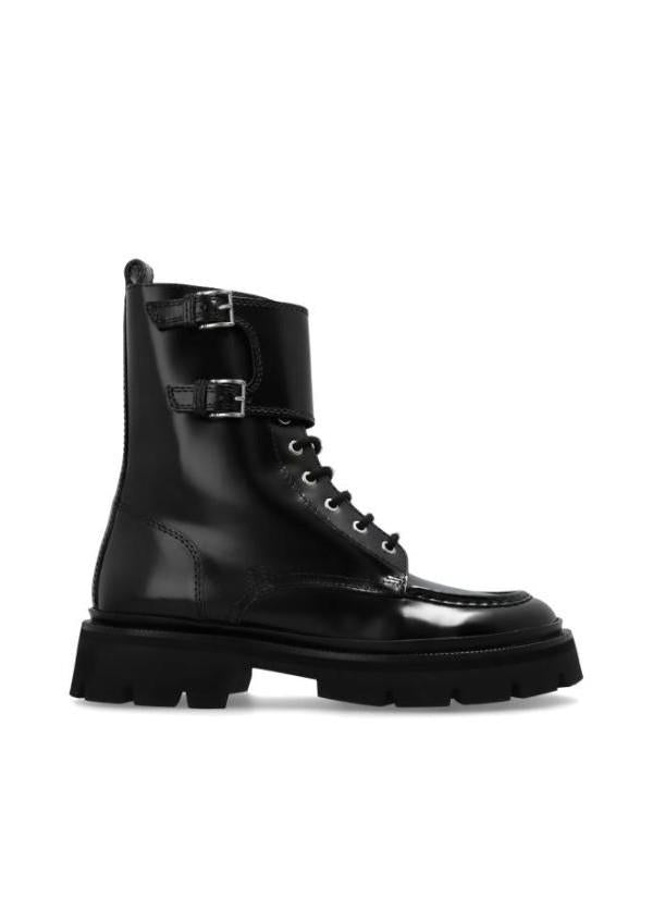 AMI Lace-Up Double Strap Mid Boots USV257 AL0071 001
