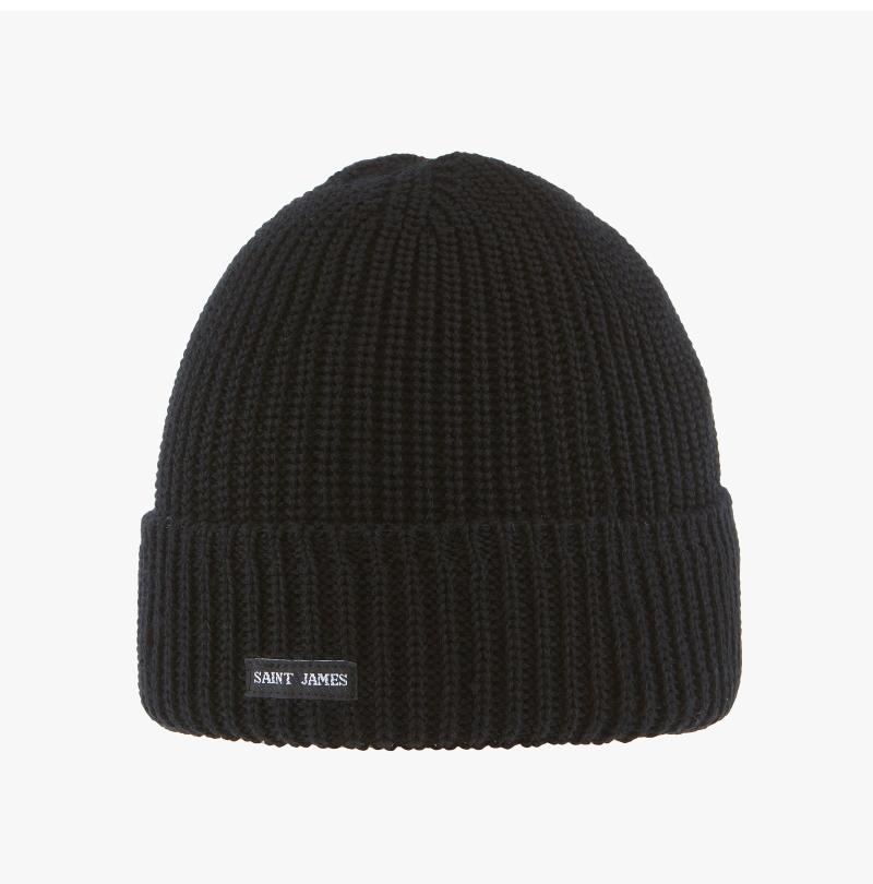 Saint James Unisex Kano Knit Beanie Hat 9466 NOIR